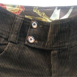 Mon Petit Oiseau chocolate brown wide corduroy gaucho pants made in USA size 6